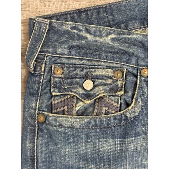 Vintage True Religion Embroidered Baggy Boot Cut Jeans Made In USA - Men’s 38x30 - Picture 4 of 11